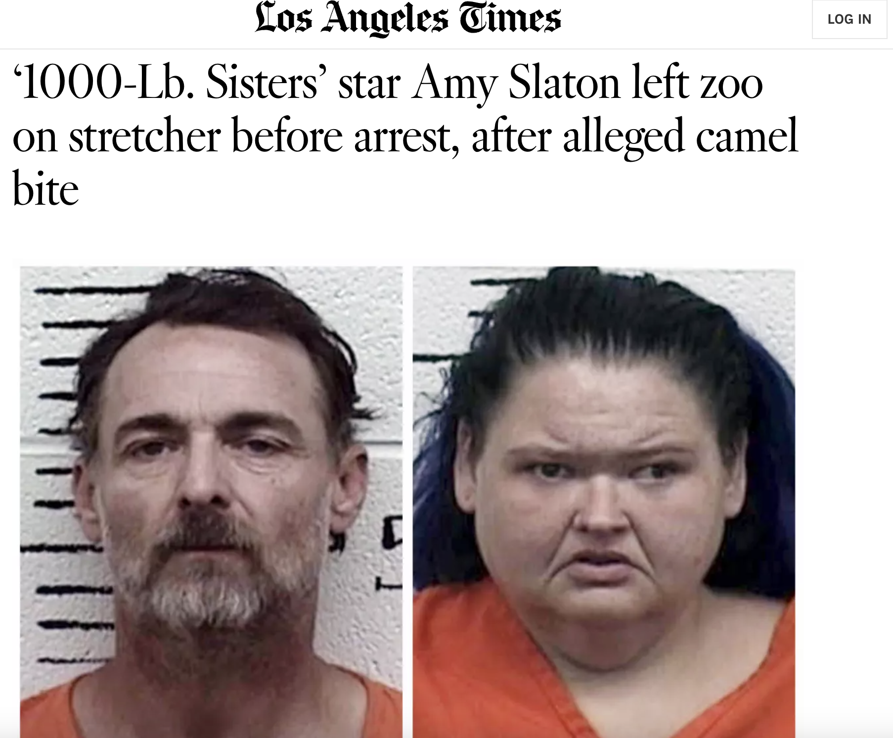 Amy Slaton - Los Angeles Times '1000Lb. Sisters' star Amy Slaton left zoo on stretcher before arrest, after alleged camel bite Log In